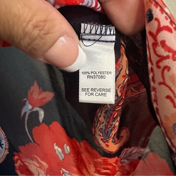 Boho Paisley Floral Bell Sleeve Sheer Blouse Sz M Retro Vintage Chic Fairytale - Picture 10 of 15